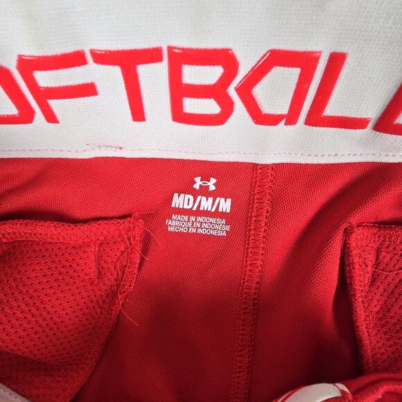 Under Armour Softball Pants Women's Red Size M Belted - Picture 3 of 6